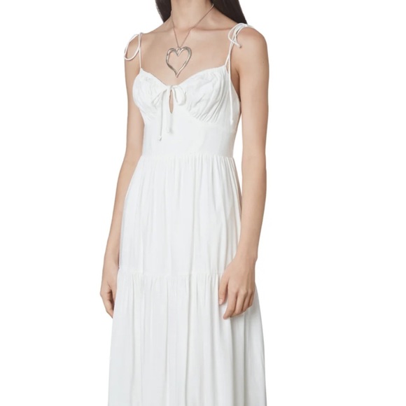 White Linen Maxi Dress by NIA - Picture 5 of 10